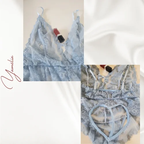 Body Femme Transparent en Dentelle Fleurie : Élégance et Séduction – Image 5