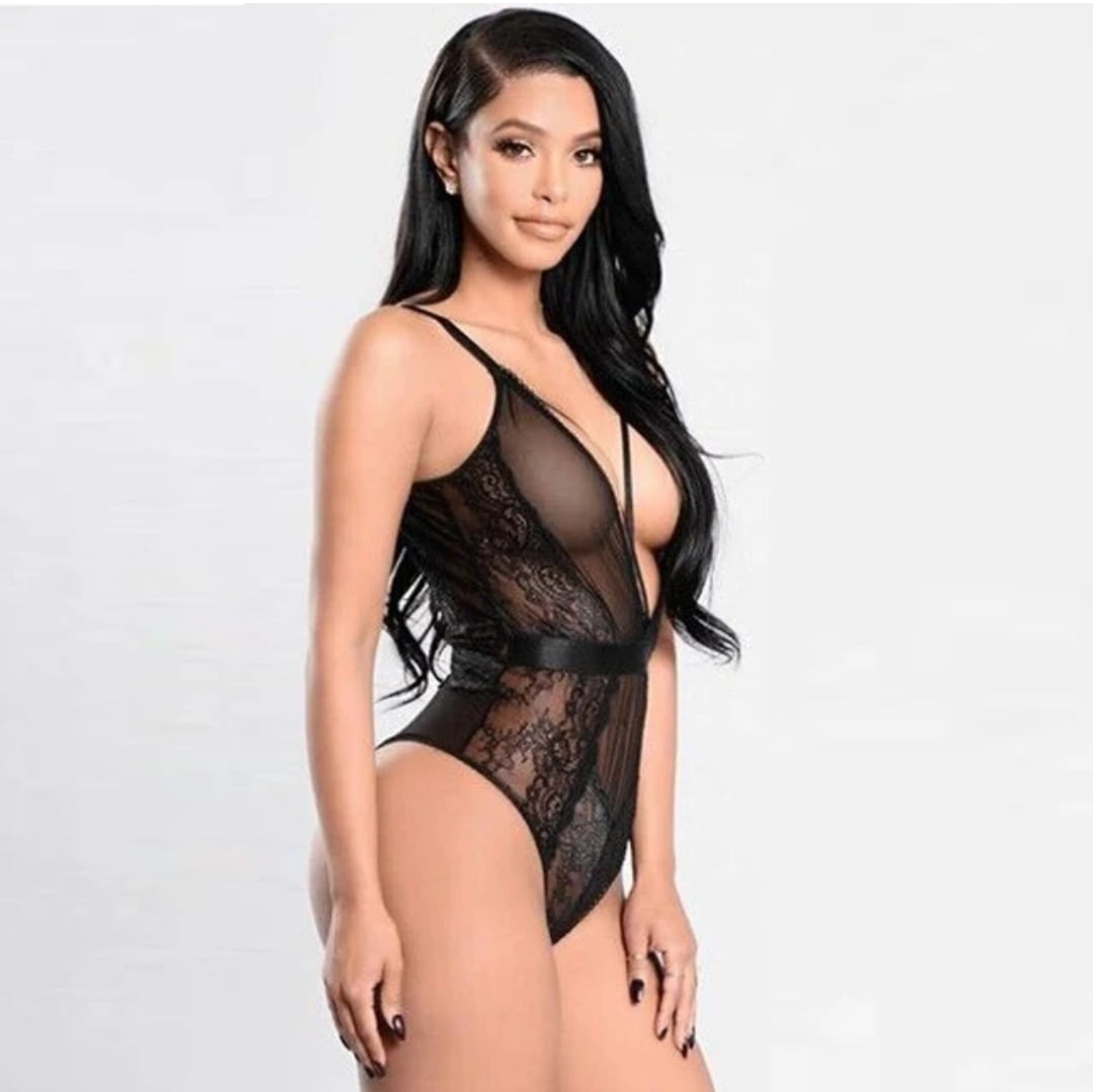 MUSERA Sexy Top Transparent En Maille Oissé Avec Décolleté En V Halter Neck With Thin Tie Straps And Open Back P 36860701