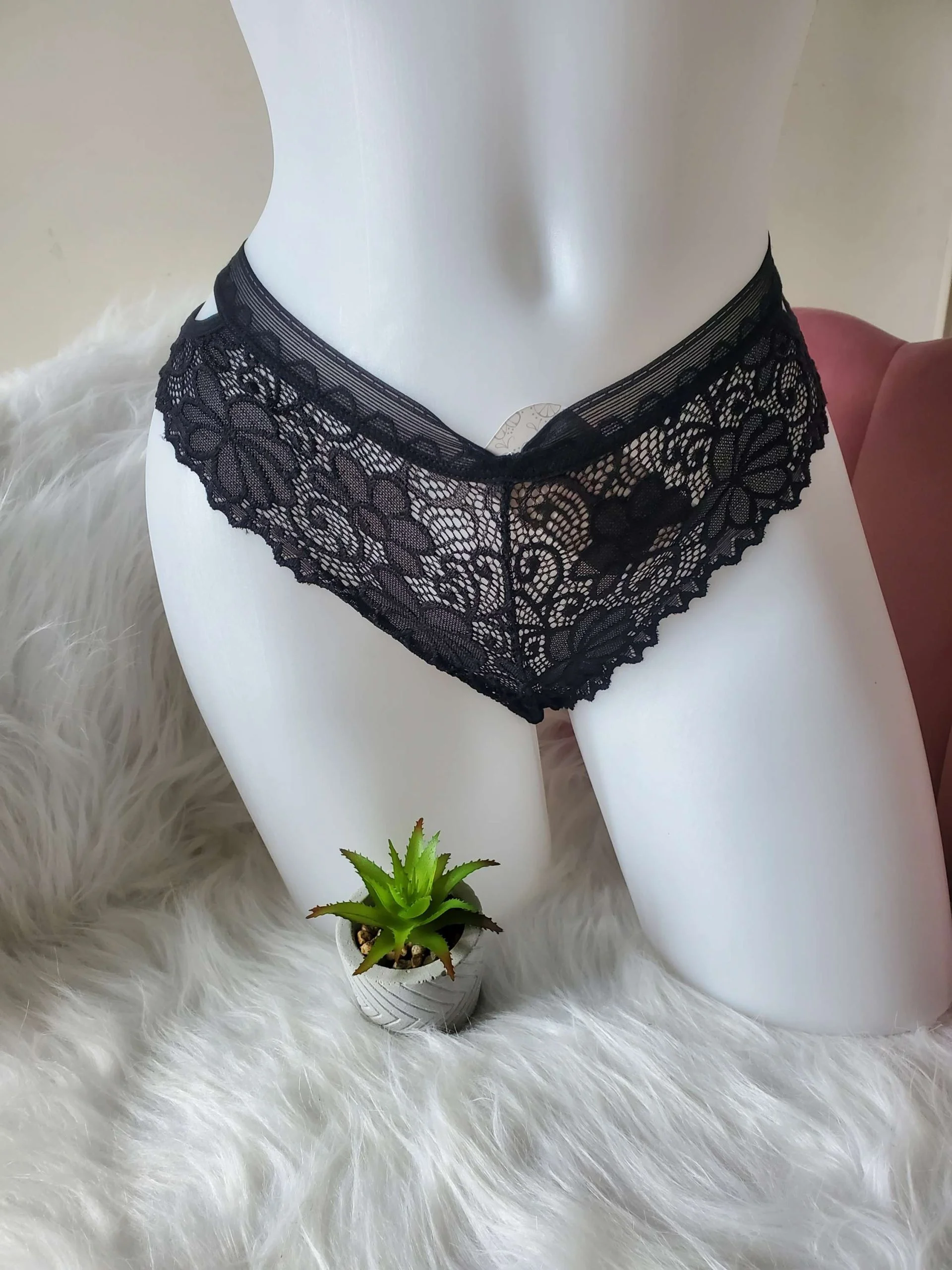 Lots De 2 Slips Dentelle Fleur