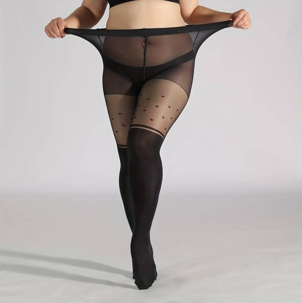 Collant Grande Taille Femme Semi-Transparent