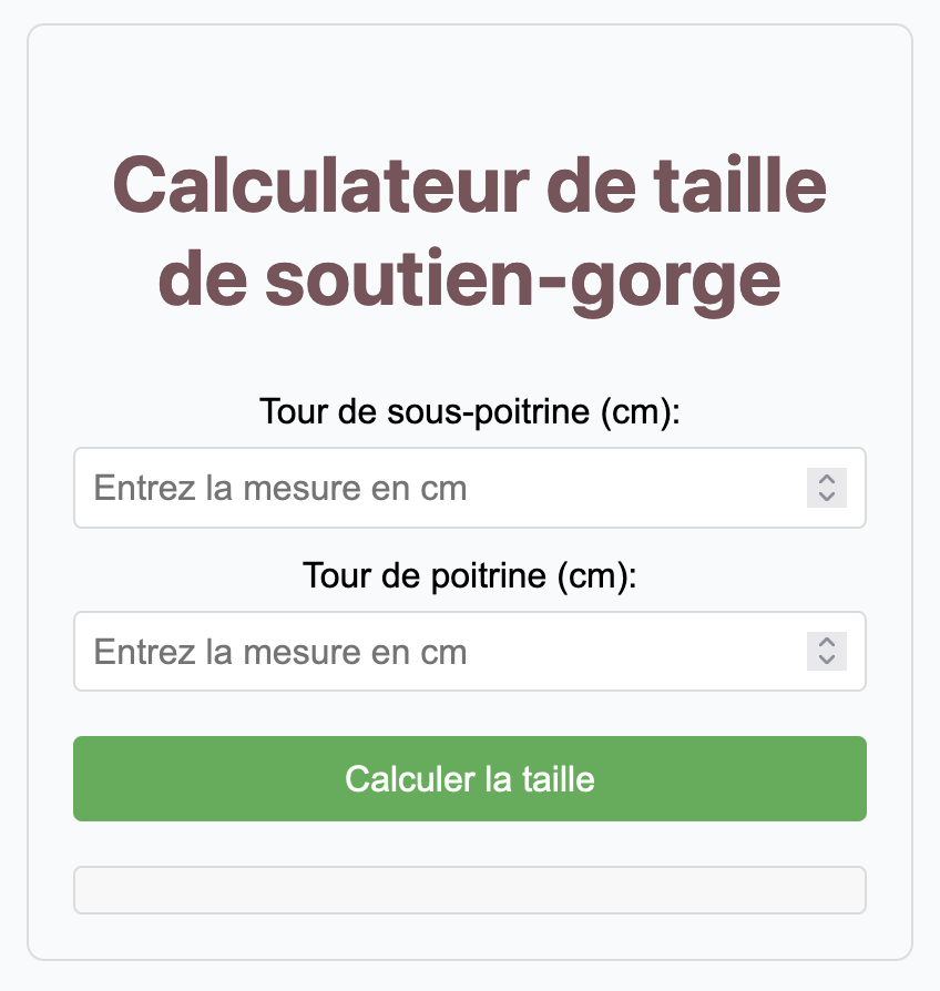 Comment calculer sa taille de soutien-gorge ? Formulaire de calcul de taille de soutien-gorge